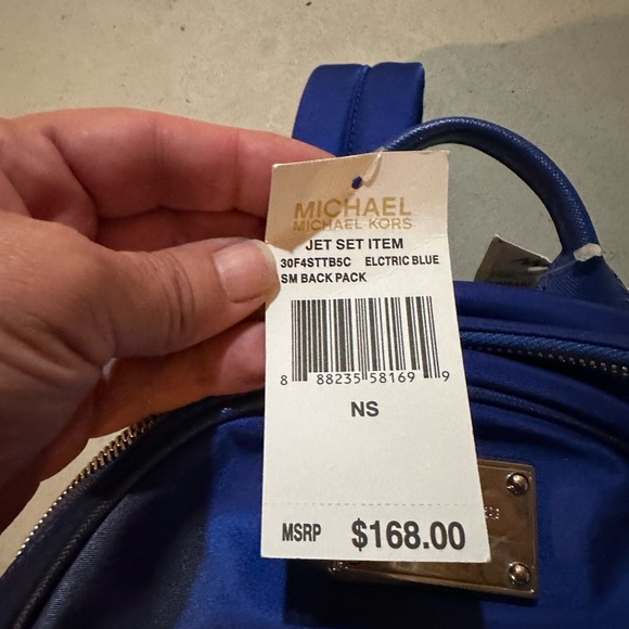 NWT Michael Kors blue nylon backpack - Picture 3 of 3